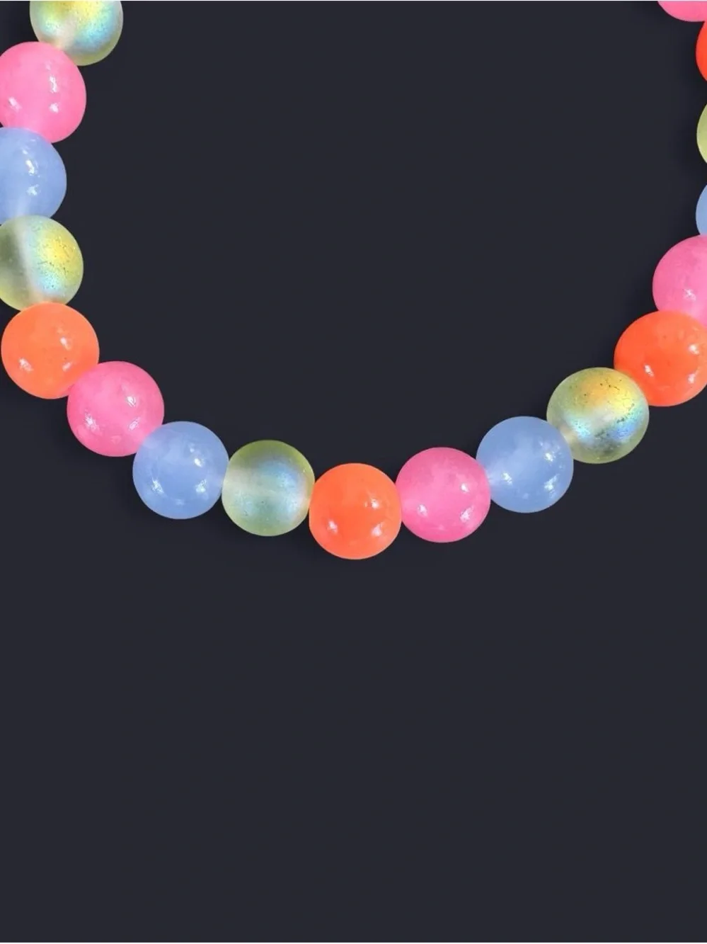 Bubblegum Beam Glass Bead Bracelet